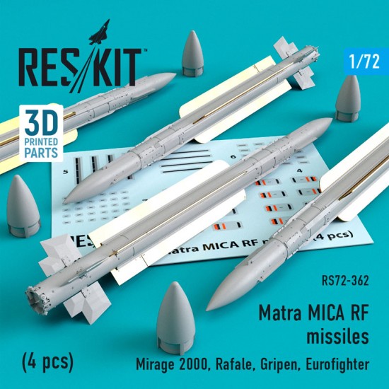 1/72 Mirage 2000/III/Rafale/Harrier/Jaguar Matra MICA RF Missiles (4pcs)