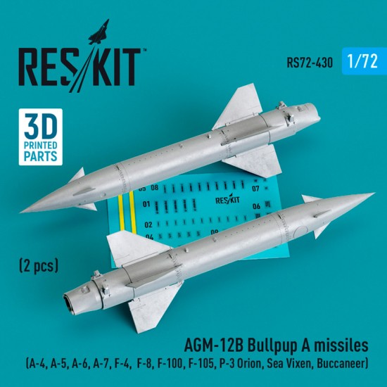 1/72 AGM-12B Bullpup A Missiles (2 pcs) for A-4/5/6/7, F-4/8/100/105, P-3, Sea Vixen