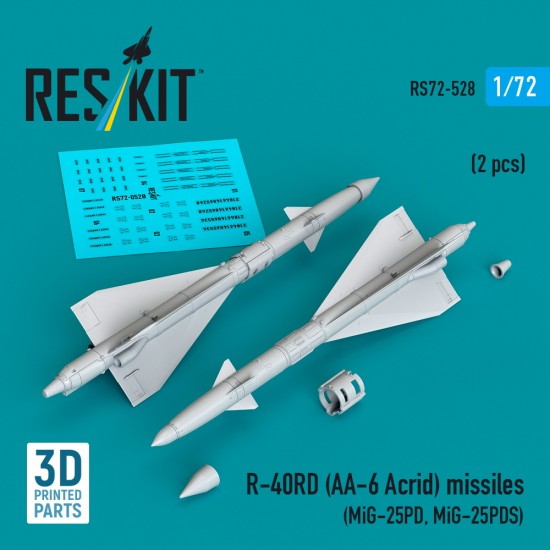 1/72 R-40RD (AA-6 Acrid) Missiles (2pcs) for MiG-25PD, MiG-25PDS