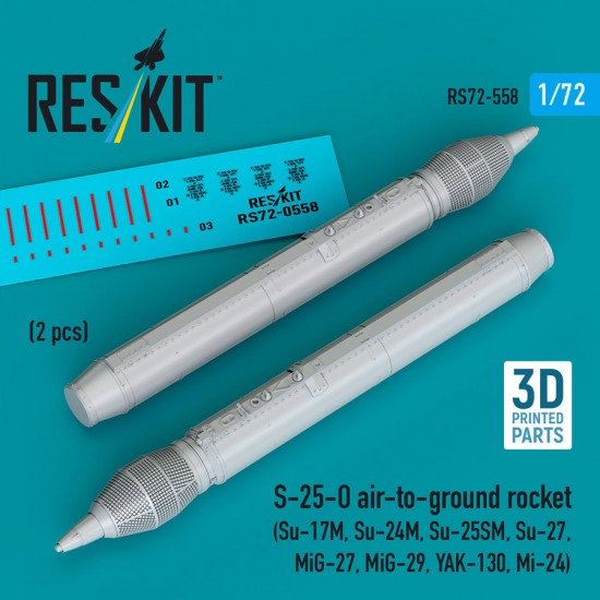 1/72 S-25-O Air-to-ground Rocket (2pcs) for Su-17M/Su-24M/Su-25SM/Su-27