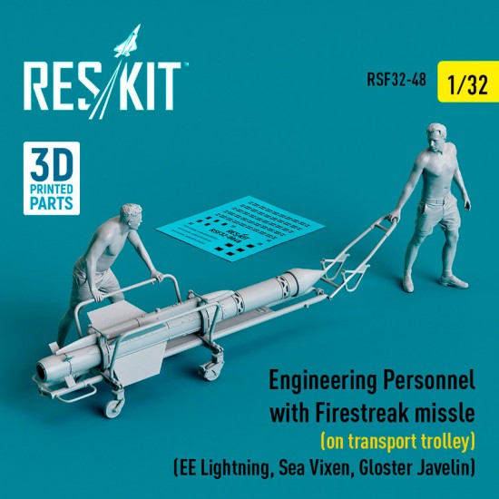 1/32 Engineering Personnel with Firestreak Missile On Transport Trolley
