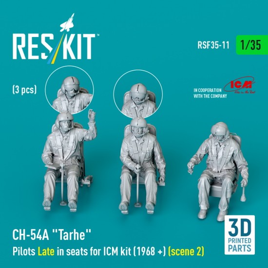 1/35 CH-54A Tarhe Pilots Late in seats for ICM kit (1968 +) (scene 2) (3pcs)