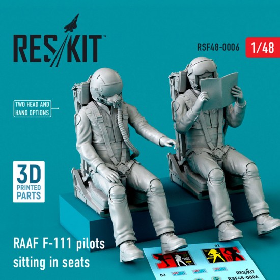 1/48 RAAF F-111 Pilots Sitting in Seats (2pcs, 3D Printing)
