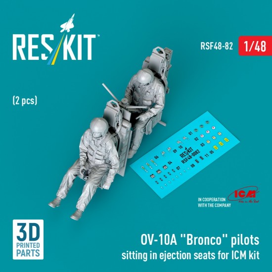 1/48 OV-10A Bronco Pilots Sitting in Ejection Seats for ICM kit (2pcs)