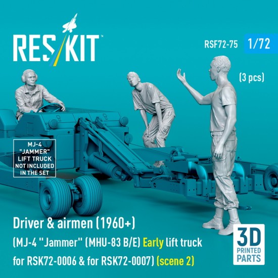 1/72 Driver n Airmen 1960+ (3pcs) for MJ-4 Jammer (MHU-83 B/E) Early Lift Truck #2