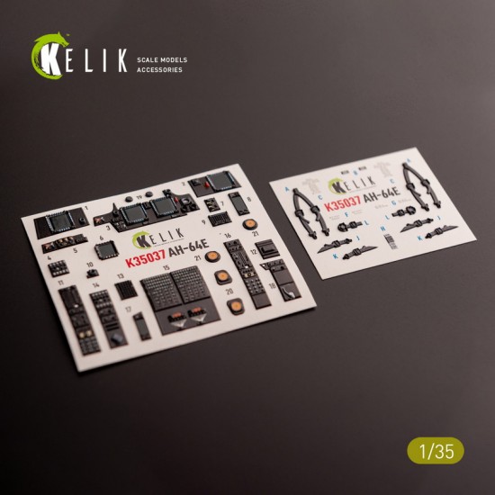1/35 AH-64E Apache Interior 3D Decals for Takom kit