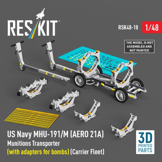 1/48 US NAVY MHU-191/M (AERO 21A) Munitions Transporter (with Bombs adapters)