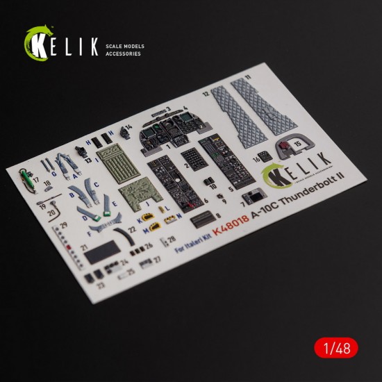 1/48 A-10C Thunderbolt II Interior parts (3D decals) for Italeri kit 