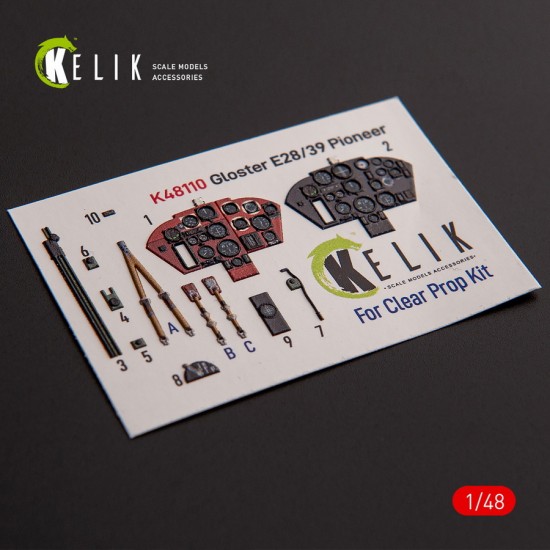 1/48 Gloster E28/39 Pioneer Interior parts (3D decals) for ClearProp kit 