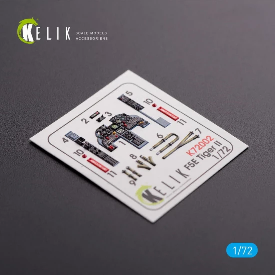1/72 Northrop F-5E Tiger II Early series Interior 3D Decals for Dream Model