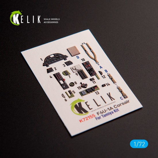 1/72 F4U-1A Corsair Interior 3D Decals for Tamiya kit