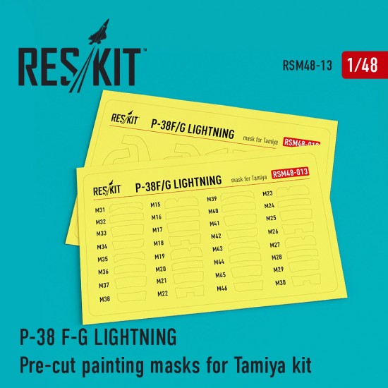 1/48 Lockheed P-38 F/G Lightning Pre-cut Painting Masks for Tamiya Kit