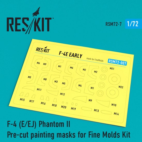 1/72 McDonnell Douglas F-4 E/EJ Phantom II Pre-cut Painting Masks for Fine Molds