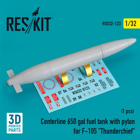 1/32 Centerline 650 Gal Fuel Tank w/Pylons for F-105 Thunderchief (1pc)