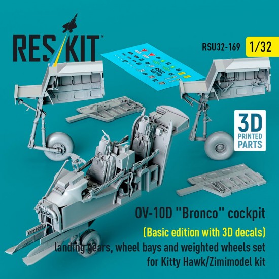 1/32 OV-10D Bronco Cockpit Landing Gears/Wheel Bays set for Kitty Hawk/Zimimodel