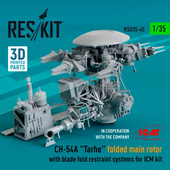 1/35 CH-54A "Tarhe" Folded Main Rotor with Blade Fold Restraint Systems for ICM kit
