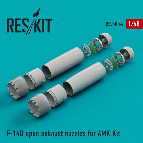 1/48 Grumman F-14D Tomcat Open Exhaust Nozzles for AMK kits