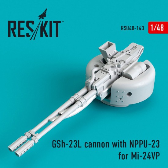 1/48 GSh-23L Cannon with NPPU-23 for Zvezda Mi-24VP kits