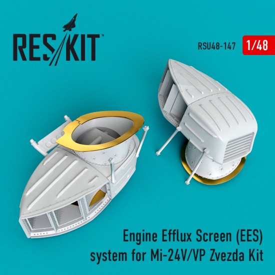 1/48 Engine Efflux Screen (EES) System for Zvezda Mil Mi-24V/VP Kit