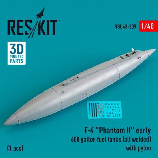 1/48 F-4 "Phantom II" early 600 gallon Fuel Tanks (all welded) with Pylon (1 pcs)