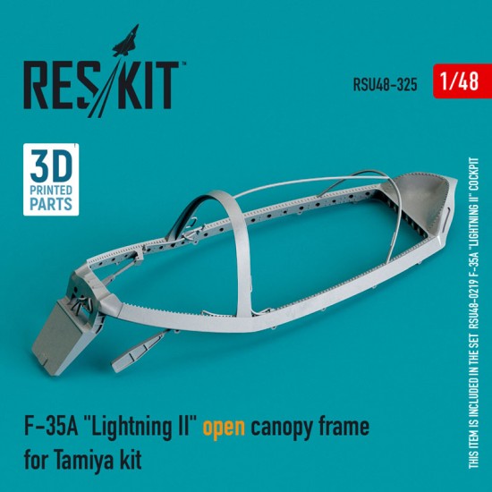 1/48 F-35A Lightning II Open Canopy Frame for Tamiya kit (3D Printing)
