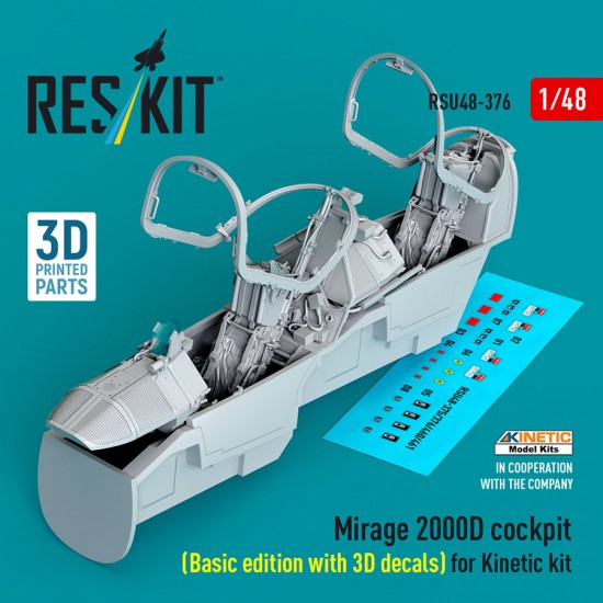1/48 Mirage 2000D Cockpit (Basic Edition with 3D Decals) for Kinetic Kit