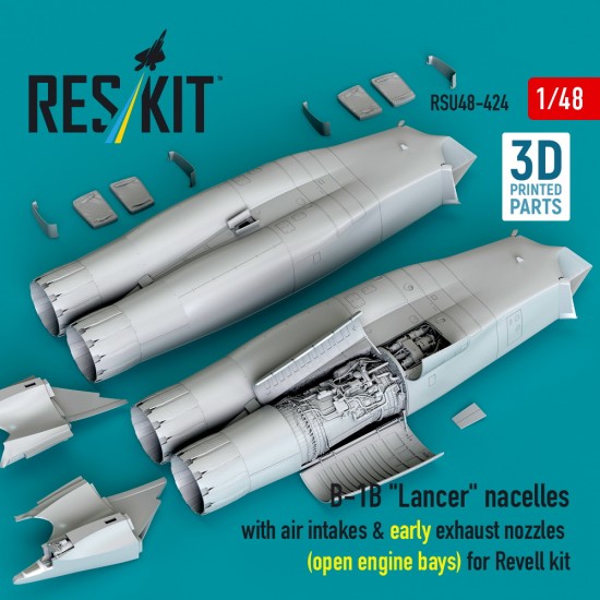 1/48 B-1B Lancer Early Nacelles w/Air Intakes n Exhaust Nozzles (open engine bay) Revell