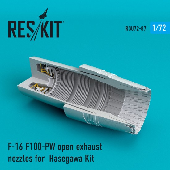 1/72 General Dynamics F-16 Fighting Falcon F100-PW Open Exhaust Nozzles for Hasegawa Kit