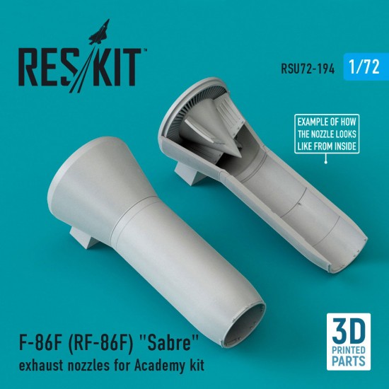 1/72 F-86F (RF-86F) "Sabre" Exhaust Nozzles for Academy kit (3D Printing)