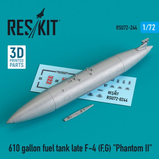 1/72 610 gallon Fuel Tank Late F-4 (F, G) Phantom II (3D Printing)