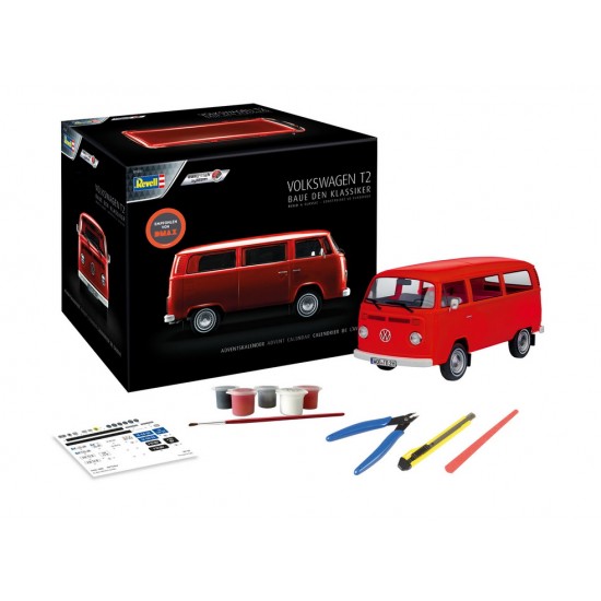 1/24 Advent Calendar - VW T2 Bus Easy-click kit w/Paints & Tools
