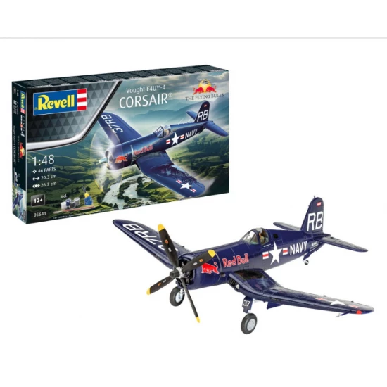 1/48 F4U-4 Corsair Flying Bulls 25th Anniversary Gift set (kit, cement, paints, brushes)