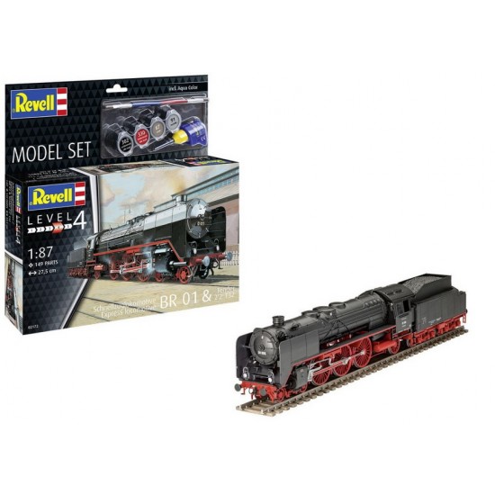 1/87 Schnellzuglokomotive BR01 and Tender 2'2'T32 Model Set (kit, glue, brush, paints)