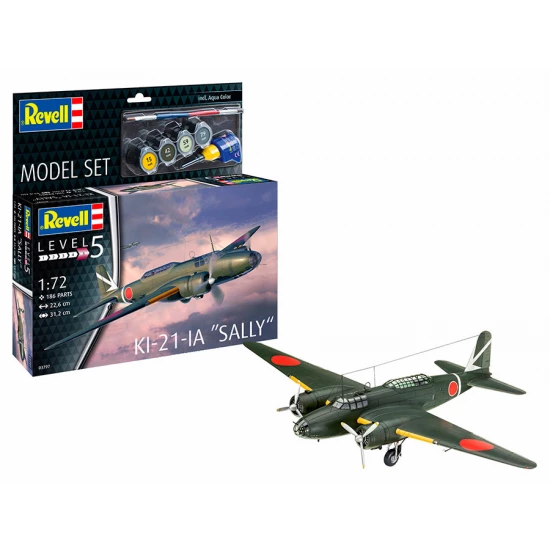 1/72 Model Set - Ki-21-la Sally (kit, paints, brush, glue)