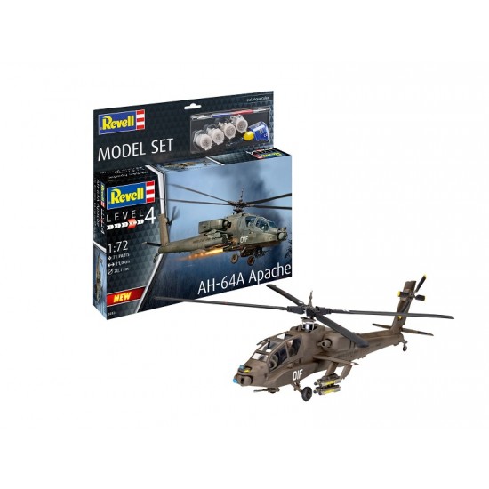 1/144 AH-64A Apache Model Set (kit, paints, adhesive & brush)