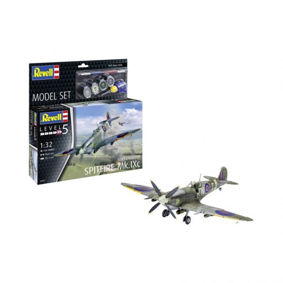 1/32 Supermarine Spitfire Mk.Ixc Model Set (kit, glue, brush, paints)