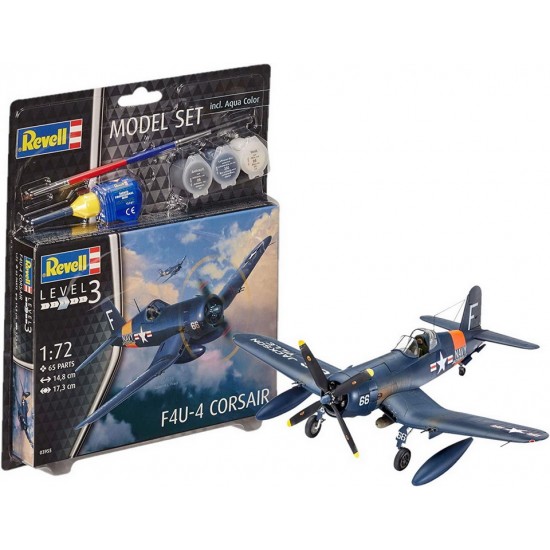 1/72 F4U-4 Corsair Gift Model Set (kit, paints, cement & brush)