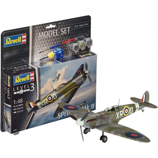 1/48 Supermarine Spitfire Mk.II Gift Model Set (kit, paints, cement & brush)
