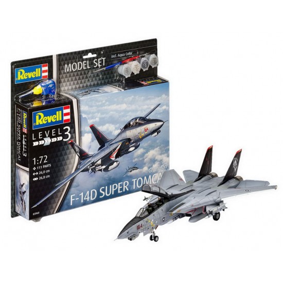 1/72 F-14D Super Tomcat Gift Model Set (kit, paints, cement & brush)