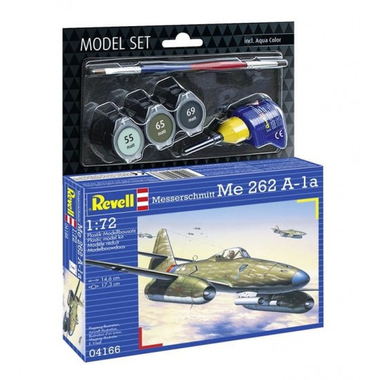 1/72 Messerschmitt Me 262 A1a Model Set (kit, glue, brush, paints)