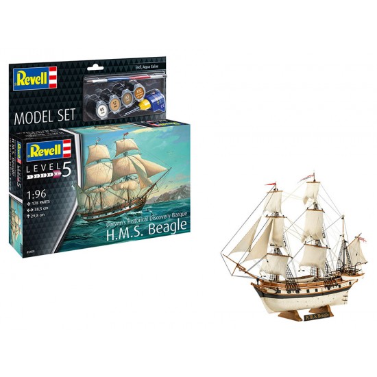 1/96 HMS Beagle Model Set (kit, paints, brush and glue)