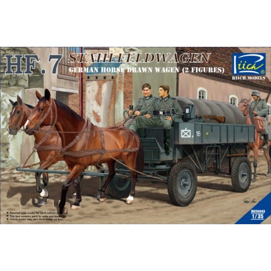 1/35 German Horse Drawn Wagen HF.7 (HF.7+2 Figures+2 Horses)