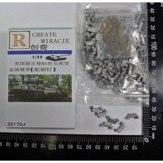 1/35 US Sherman M4 Tank Metal Tracks w/Pins