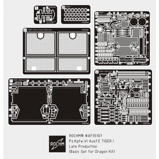 1/35 PzKpfw VI Ausf.E Tiger I Late Production Basic Detail Set for Dragon kits