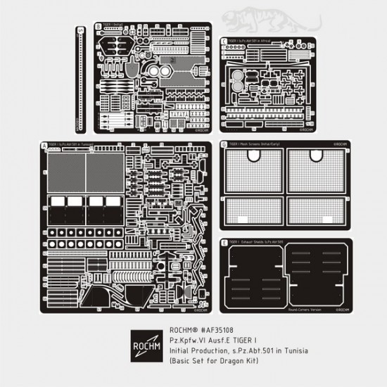 1/35 PzKpfw VI Ausf.E Tiger I Initial sPzAbt.501 Basic Detail Set for Dragon kits