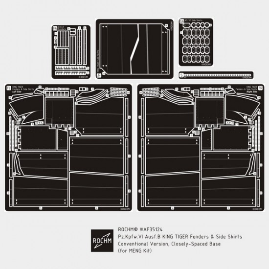 1/35 PzKpfw VI Ausf.B King Tiger Fenders & Side Skirts Conventional Ver for Meng Model