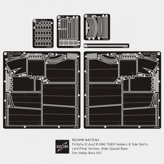 1/35 PzKpfw VI Ausf.B King Tiger Fenders & Side Skirts Late/Final Ver. for HobbyBoss kits