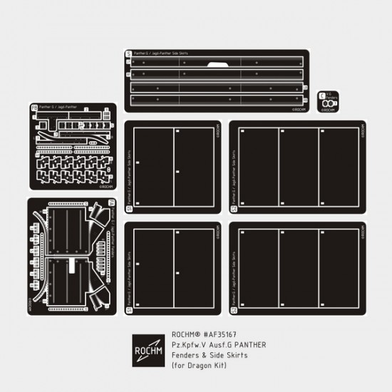 1/35 PzKpfw V Panther Ausf.G Fenders & Side Skirts for Dragon kits