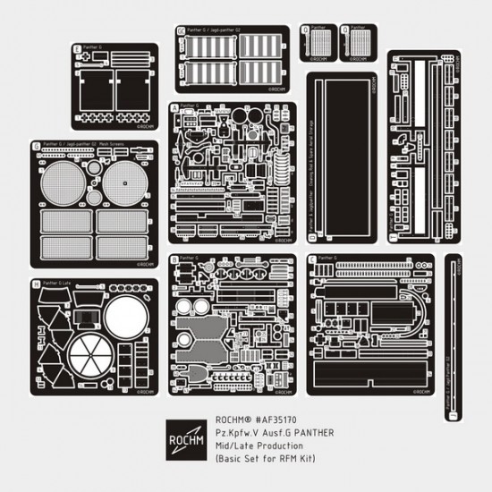 1/35 PzKpfw V Panther Ausf.G Mid/Late Basic Detail Set for Rye Field Model