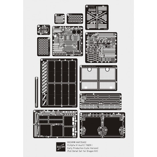 1/35 PzKpfw VI Ausf.E Tiger I Mid Production Super Detail Set for Dragon kits